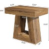 Lantine 24" Modern Side Table, 2-Tier Narrow Wooden End Table with Trapezoid Base, Farmhouse Small Nightstand for Living Room, Bedroom - 2 of 4