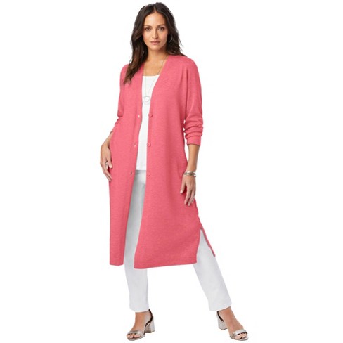 Jessica London Women's Plus Size Cotton Cashmere Duster Sweater