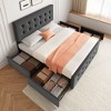 Full/Queen/King Size Bed Frame with 4 Storage Drawers and Headboard, Platform Bed Frame with Wooden Slats Support - 2 of 4