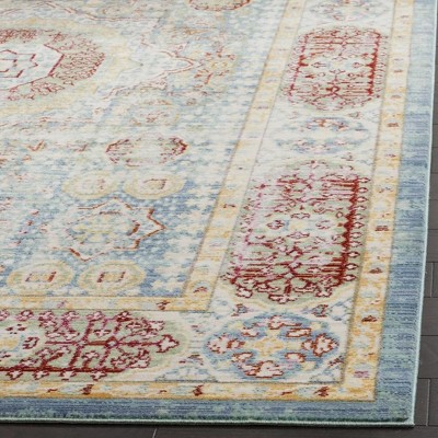 Valencia Blue Wool and Synthetic Easy Care Runner Rug