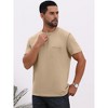 INSPIRE CHIC Men's Crew Neck with Pocket Short Sleeve Button Down Henley T-Shirt - 4 of 4