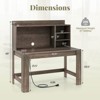 Costway Computer Desk with Hutch 2 Power Outlets USB & Type-c charging Ports 3 Shelves White/Black - 3 of 4
