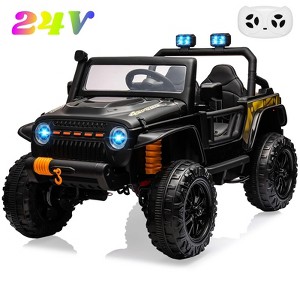 Jojoka 24V Ride on Truck Car for Kids, Battery Powered 4*55W Motor Electric Toys with Remote Control, 2 Seatl, Spring Suspension, Bluetooth, 3 Speeds - 1 of 4