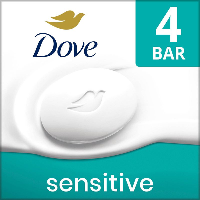 Dove Beauty Sensitive Skin Unscented Beauty Bar Soap - 4pk - 3.75oz each, 1 of 11