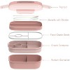 Bento Lunch Box Set - 3 Stackable Containers for Adults and Kids，lunch box for women- Includes Lunch Bag, Leak-Proof and Built-in Utensil Set - 2 of 4