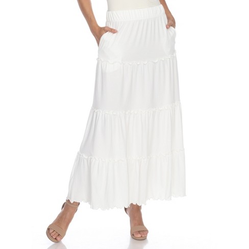 White shop tiered skirt