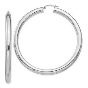 Black Bow Jewelry 5mm Sterling Silver, Extra Large Round Hoop Earrings, 65mm (2 1/2 In) - 1 of 4