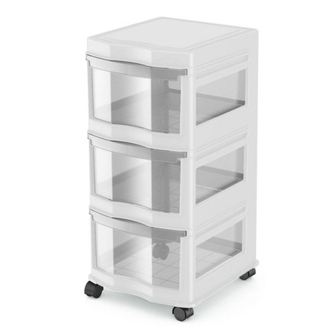 Life Story Classic White 3 Shelf Home Storage Container Organizer Plastic  Drawers with Wheels for Closet, Dorm, or Office