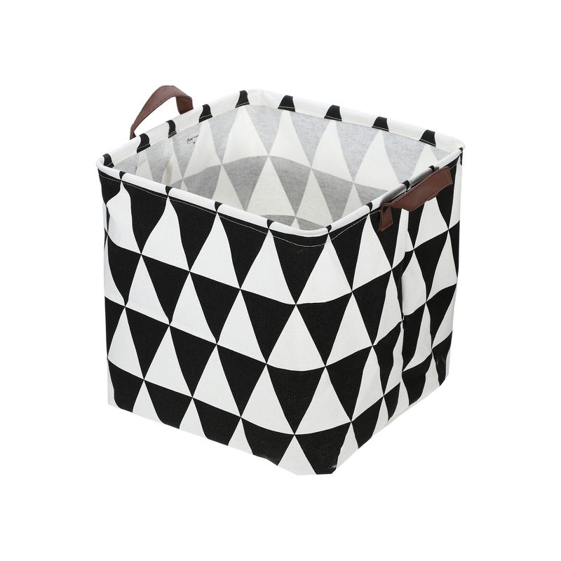 Unique Bargains Foldable Square Laundry Basket 1831 Cubic-in Black 1 Pc Triangle, 1 of 7