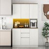 CENGHU Kitchen Pantry Cabinet with Charging Station,Freestanding Kitchen Hutch with Microwave Stand, for Kitchen,Living Room,Dinning Room - 2 of 4