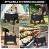 Collapsible Wagon with Wheels, Foldable Shopping Cart with Adjustable Handle, Side Pockets and Cup Holder, All Terrain Wagon for Shopping - 3 of 4