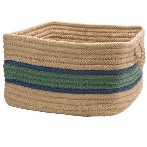 Colonial Mills Garden Banded Square Basket GA04 Myrtle Green / Jasmine Green 24"x24"x14" - Area Rug - 1 of 1