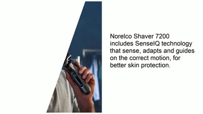 Philips Norelco Shaver 7200, afeitadora eléctrica recargable en seco y  húmedo con tecnología SenseIQ y recortadora emergente S7887/82