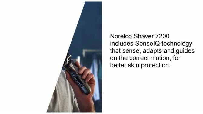 Philips Norelco Series 7200 Wet &#38; Dry Men&#39;s Rechargeable Electric Shaver - S7887/82, 2 of 15, play video