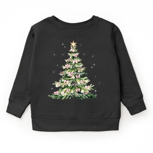 Watercolor Christmas Tree Sparkle - Toddler Graphic Sweatshirt and Youth Graphic Sweatshirt - 1 of 2