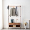 Hall Tree, 3 in 1 Coat Rack, Bamboo And Wood Clothes Organizer With Hooks And Drawers For Bedroom Hallway Entrance - 2 of 4