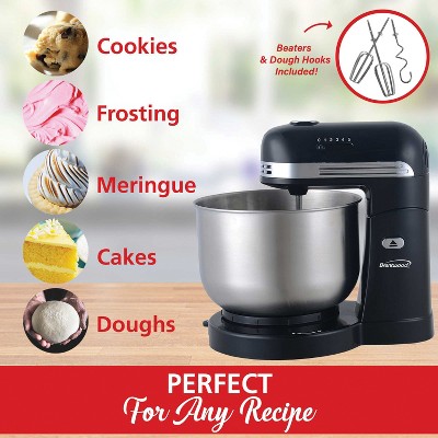 Black 5-Speed Stand Mixer with Stainless Steel Bowl