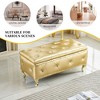 CAVINAS Bed Bench with Storage, Bed Storage Bench with Cushions, Entryway Bench with Crystal Buttons for Bedroom, Entrance - 2 of 4