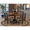 5-Piece Round Black Finish Solid Wood Top Dining table with 4-Chairs with - 2 of 4