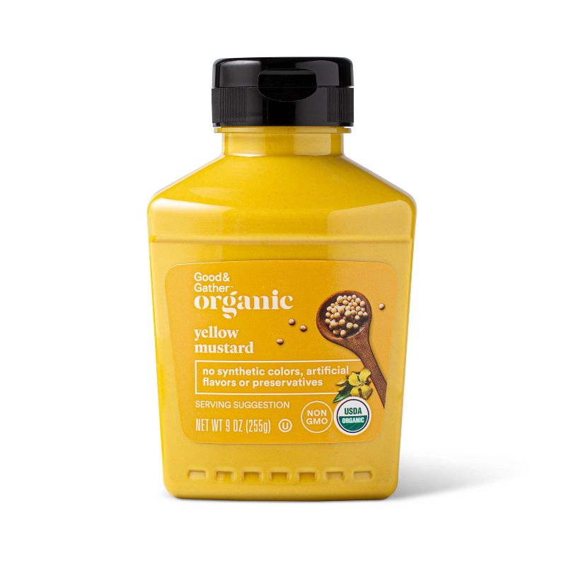 Organic Yellow Mustard - 9oz - Good &#38; Gather&#8482;, 1 of 5