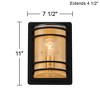 John Timberland Habitat 11" High Modern Pocket Outdoor Wall Light Fixture Mount Porch House Edison Bulb Weatherproof Black Brass Finish Glass Shade - 4 of 4