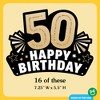 Big Dot of Happiness 50th Birthday Paper Crowns, Happy Birthday Party Headbands for Adults, DIY Black & Gold Milestone Party Hat Favors, 16 Count - 4 of 4