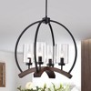 22" x 22" x 46" Arden Caged Chandelier Black - Warehouse Of Tiffany: ETL Listed, Metal & Glass, Ceiling Fixture - 2 of 2