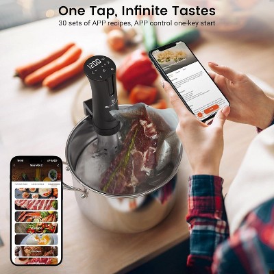 BLITZHOME 1100W Black Stainless Steel Sous Vide Cooker with LED Display