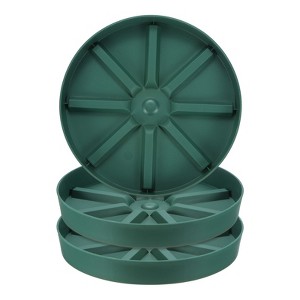 Unique Bargains Plastic Indoor/Outdoor Anti-Rot Water Catcher Tray Plant Saucer 3 Pcs - 1 of 4