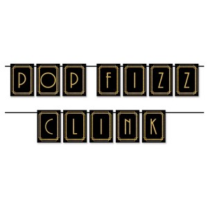 Beistle Pop, Fizz, Clink Streamer, 6.25" x 8', (2/Pkg) Gold - 1 of 3