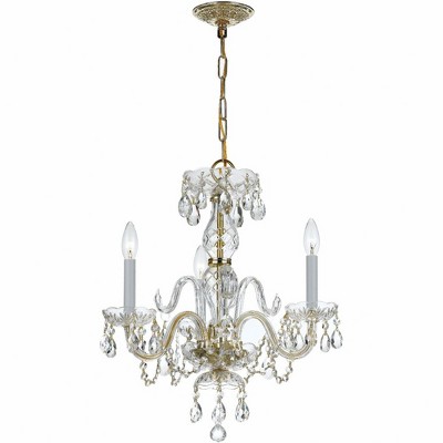 Crystorama Lighting Traditional Crystal 3 - Light Chandelier in  Polished Brass