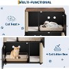 Double Layer Cat Litter Box Enclosure, Hidden Cat Litter Cabinet with Scratching Post and Litter Mat, Wooden Washroom Furniture with Door, Pet House - 4 of 4