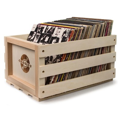 Crosley Record Storage Crate Wooden, Wooden Crates For Cube Storage