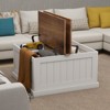 DOMETOUR 31.5'' Farmhouse Coffee Table with Large Hidden Storage, Rustic Square Wood Center Table for Living Room Bedroom - 2 of 4