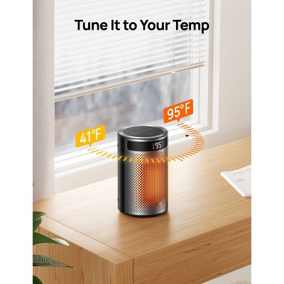 DREO 1500W Atom 416 10 Whisper-Quiet Portable Ceramic Space Heater with Temp Control and ECO Mode Timer with Remote Non-oscillating