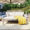 Outdoor Daybed, Patio Sunbed, Wooden Chaise Lounger Chair with Cushion & Four Pillows for Poolside, Backyard, Garden - ModernLuxe - 3 of 4