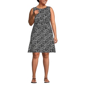 Lands' End Women's Cotton Modal Boatneck Twist Dress - 1 of 3