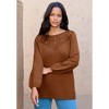 Roaman's Women's Plus Size Lace Mesh Pullover Sweater - 3 of 3