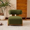 Okak Modern Boucle Armless Lounge Accent Chair with Rolled Backrest,Solid Wood Reading Chair for Living Room,Bedroom - 2 of 4