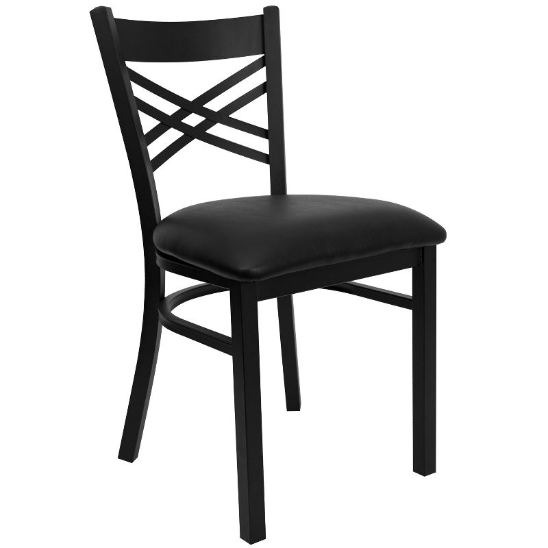Flash Furniture Black ''X'' Back Metal Restaurant Chair, 1 of 13
