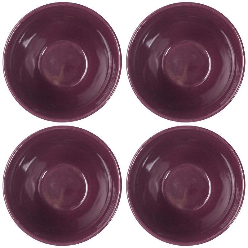 Elanze Designs Dimpled Ceramic 5.5 inch Contemporary Serving Bowls Set of 4, Purple, 3 of 7