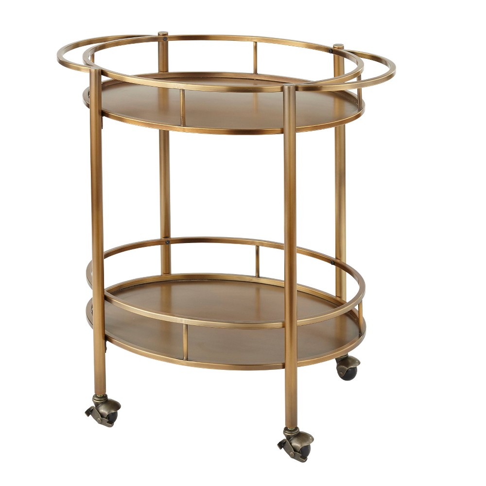 Devin Oval Metal Bar Cart Gold - Lifestorey was $259.99 now $168.99 (35.0% off)