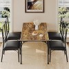 Dining Table Set for 4, Kitchen Table and Chairs for 4 with Padded Seats, 5 Piece Dining Room Table Set for Small Space, Home Kitchen, Apartment - 4 of 4