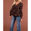 Women's Abstract Surplice Blouse - entro - 2 of 4