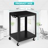 Av Cart, 26 Inch Height 2-Layer Av Cart, Media Cart with Power Strip - 2 of 4