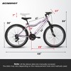 Zeus & Ruta 26" Mountain Bike with 21-Speed Gear, Front Suspension, V-Brake, Carbon Steel Frame Bicycle for Teens and Women - 2 of 4