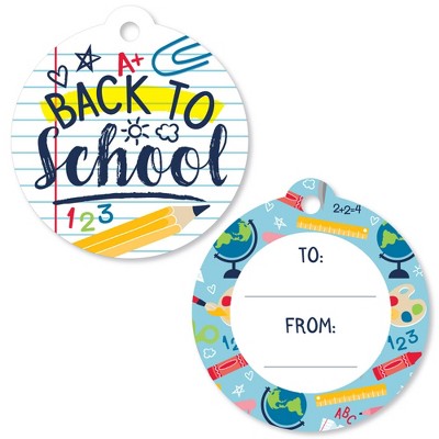 Big Dot of Happiness Back to School - First Day of School Classroom Decorations Favor Gift Tags (Set of 20)