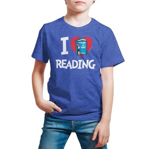 Boys' - Dr. Seuss - The Cat In The Hat Book Cover I Love Reading Short Sleeve Graphic T-Shirt - 1 of 4