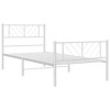 vidaXL White Steel Bed Frame with Headboard and Footboard - Robust Metal Bed Base with Extra Storage Space - 3 of 4