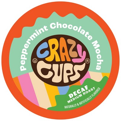 Crazy Cups Decaf Peppermint Chocolate Mocha Flavored Coffee Pods